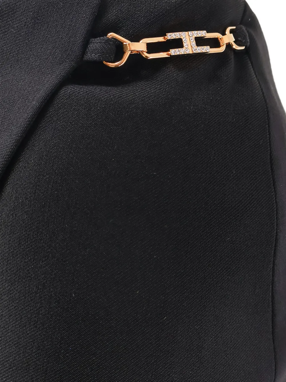 Elisabetta Franchi crystal-embellished asymmetric midi skirt Zwart
