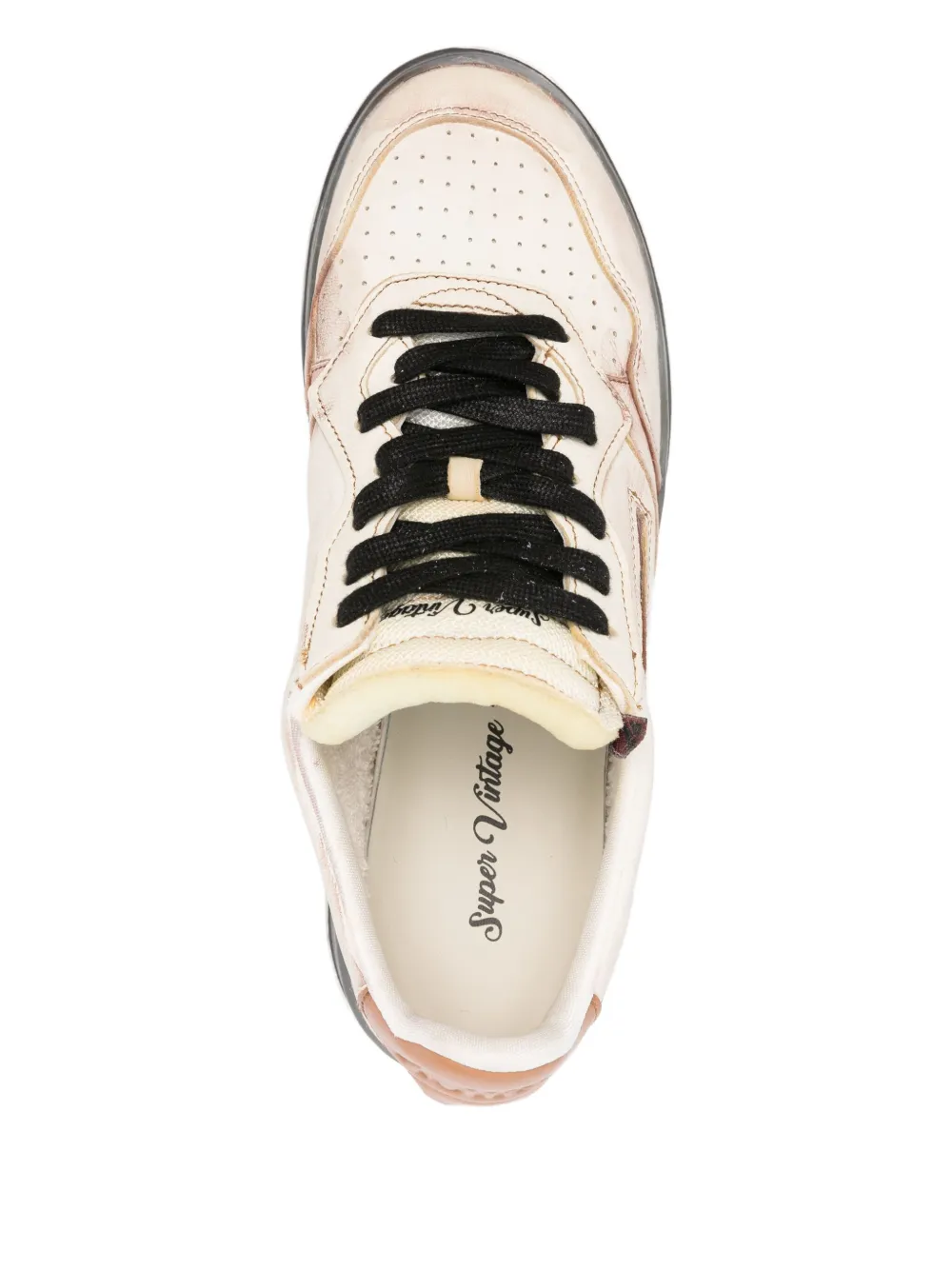 Autry Medalist distressed leather sneakers Neutrals