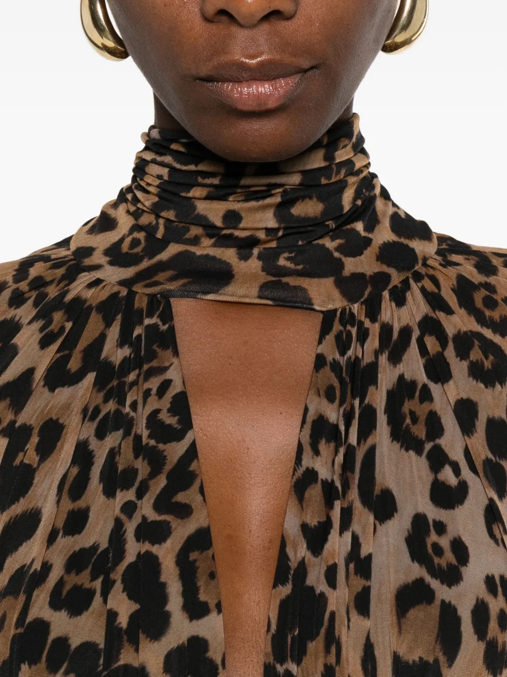 Blumarine leopard-print ruched mini dress Bruin