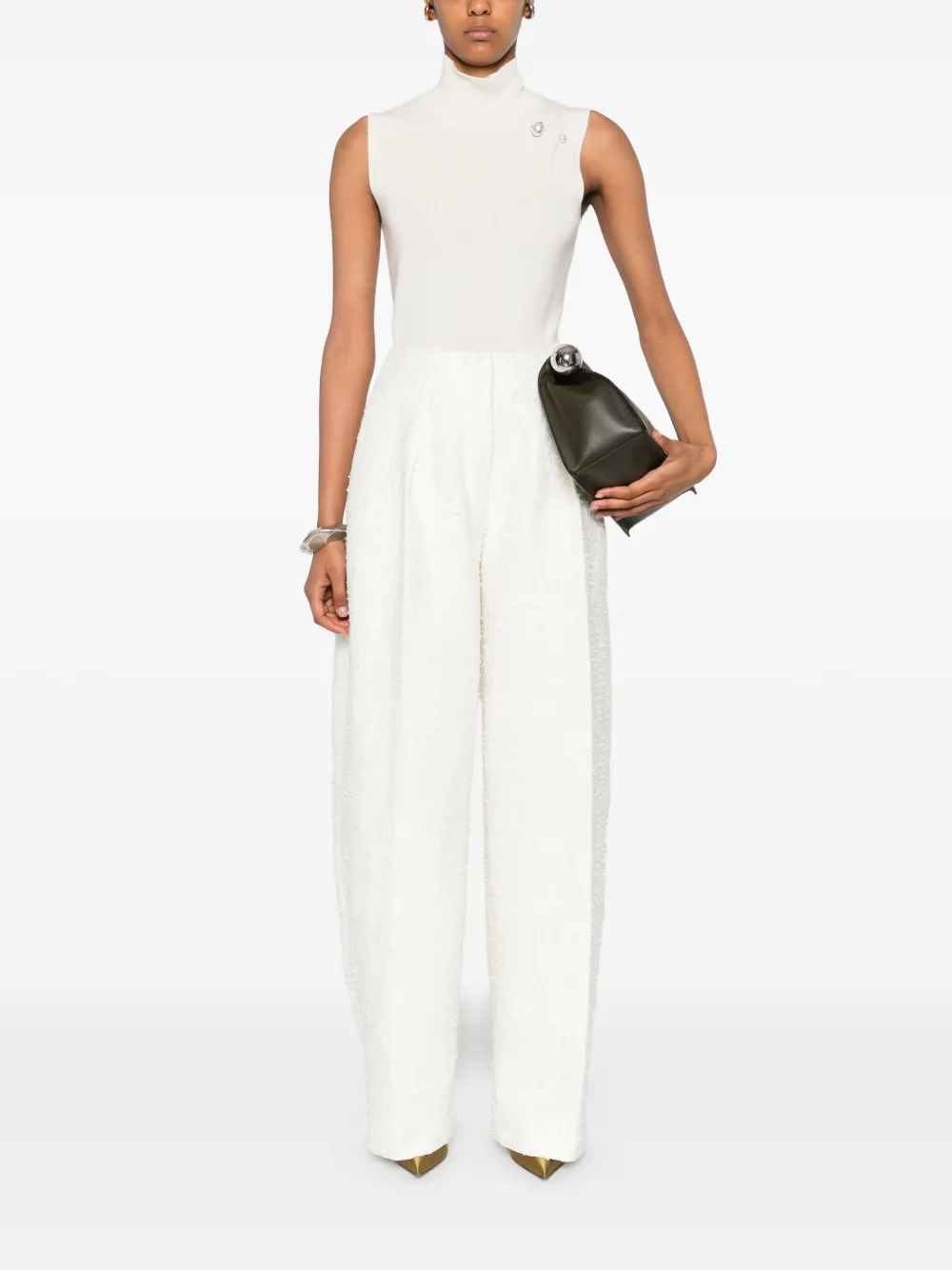 Alberta Ferretti pearl-embellished turtleneck vest | Vests & Tank Tops | Image 2