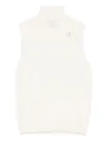 Alberta Ferretti pearl-embellished turtleneck vest - Neutrals