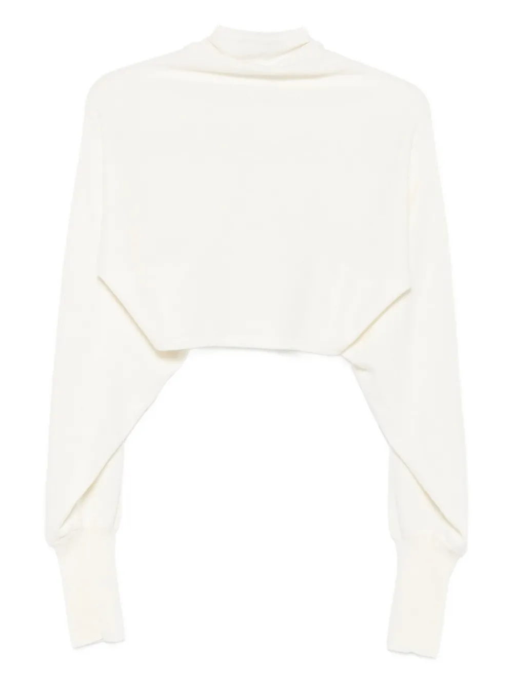 Alberta Ferretti Pearl-embellished Cropped Cardigan In White