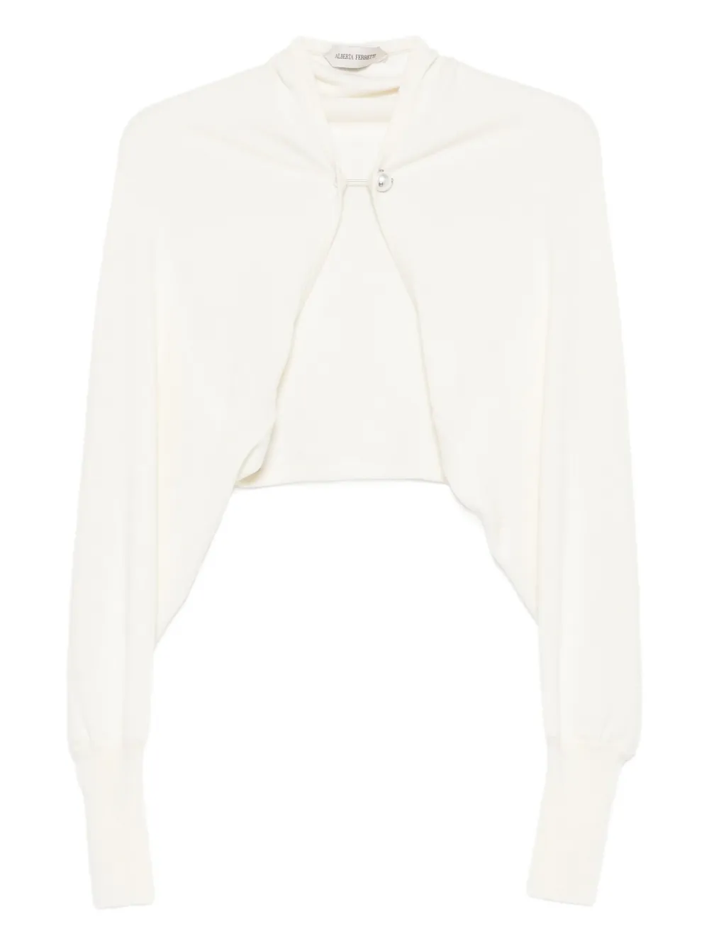 pearl-embellished cropped cardigan