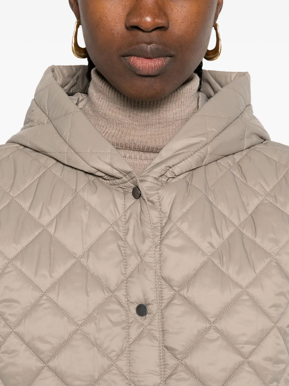 Brunello Cucinelli quilted hooded gilet Beige