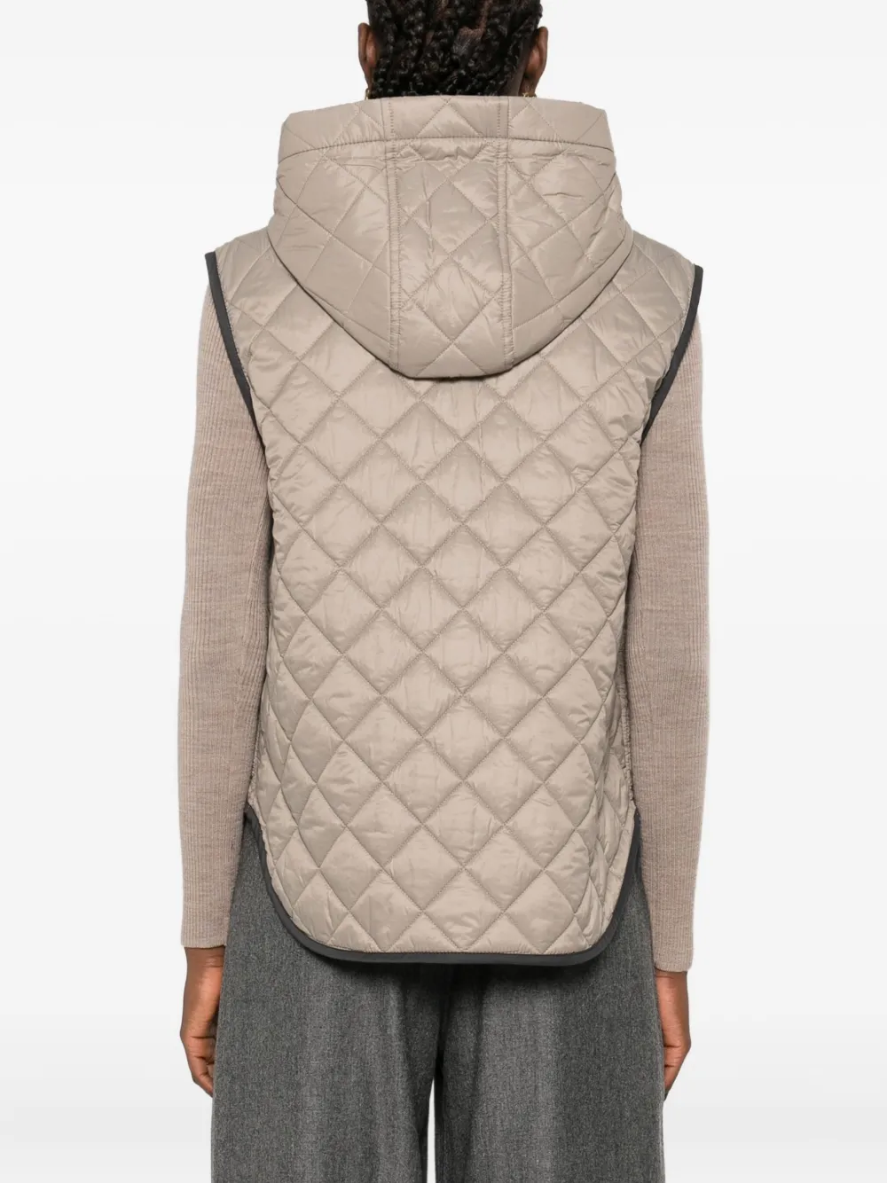 Brunello Cucinelli quilted hooded gilet Beige