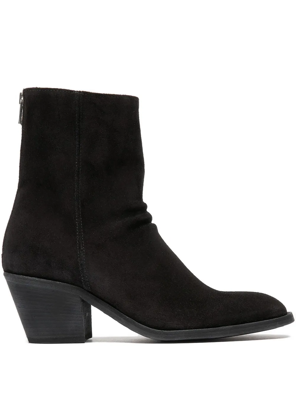 Officine Creative Sydne zip suede boots Black