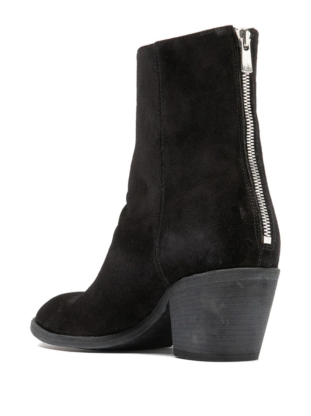 Officine Creative Sydne zip suede boots Black