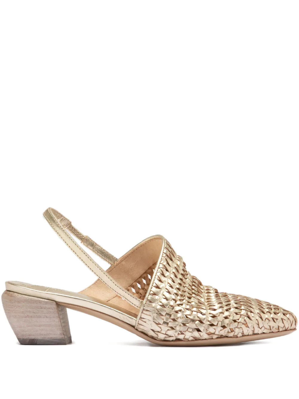 Officine Creative 50mm woven slingback mules Brown