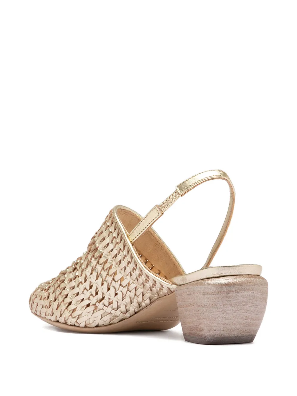 Officine Creative 50 mm geweven slingback muiltjes Bruin
