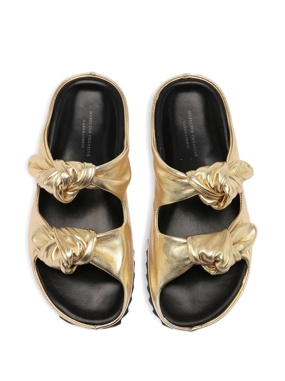 Officine Creative Pelagie 010 geknoopte leren sandalen Goud