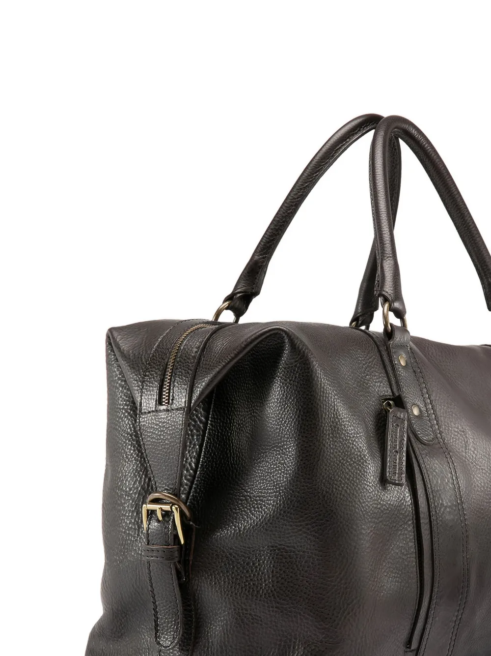 Officine Creative Rare 045 leren reistas met gespsluiting Zwart