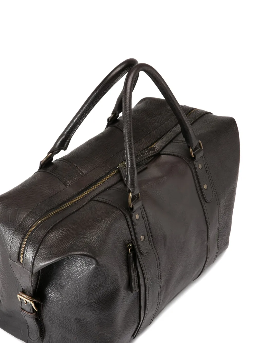 Officine Creative Rare 045 leren reistas met gespsluiting Zwart