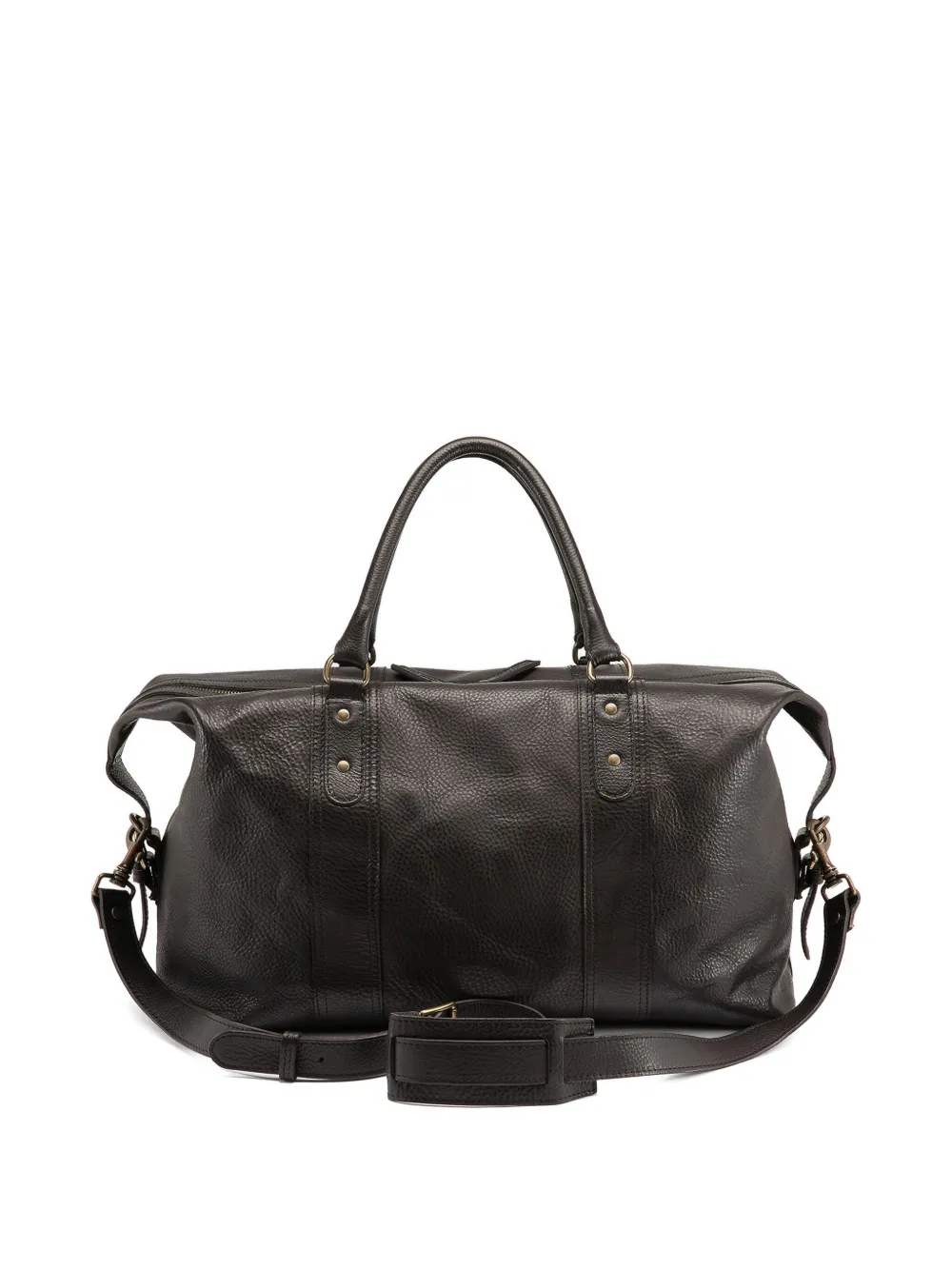 Officine Creative Rare 045 leren reistas met gespsluiting Zwart