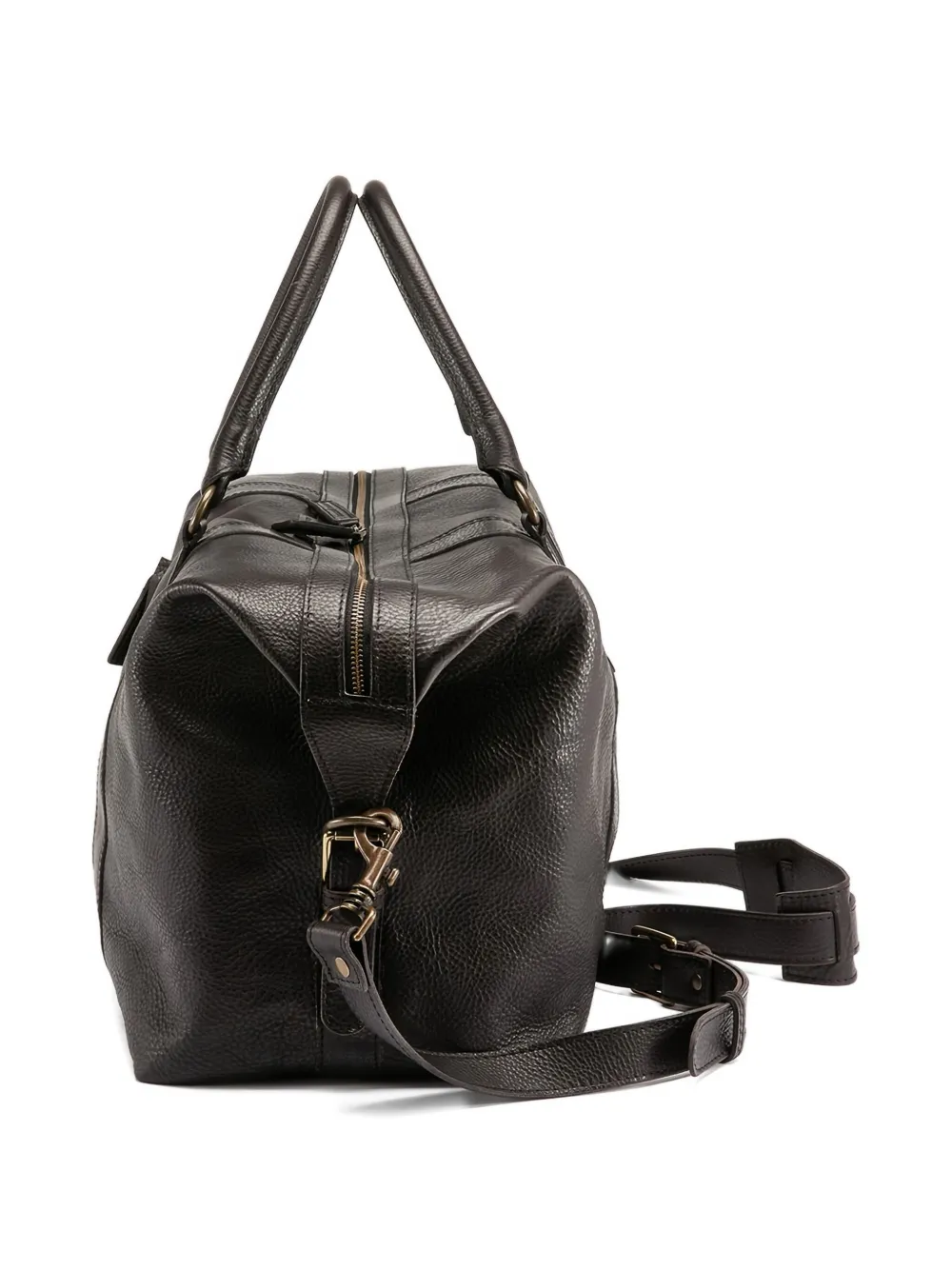 Officine Creative Rare 045 leren reistas met gespsluiting Zwart