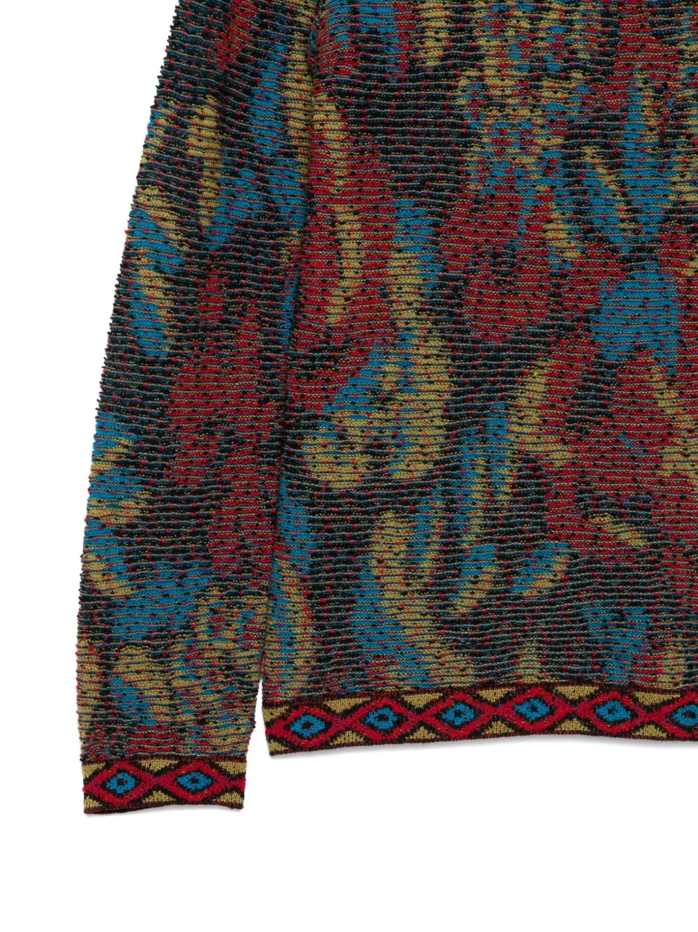 1990s Floral-Print Ribbed Sweater
