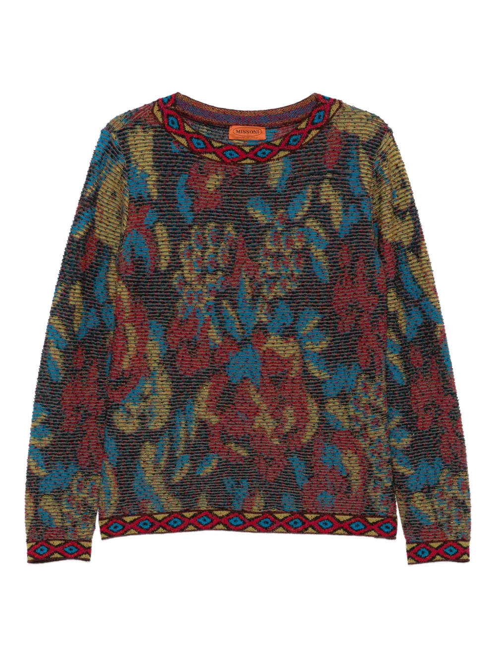 Missoni Pre-Owned 1990s floral-print ribbed sweater | Blue | Image 1