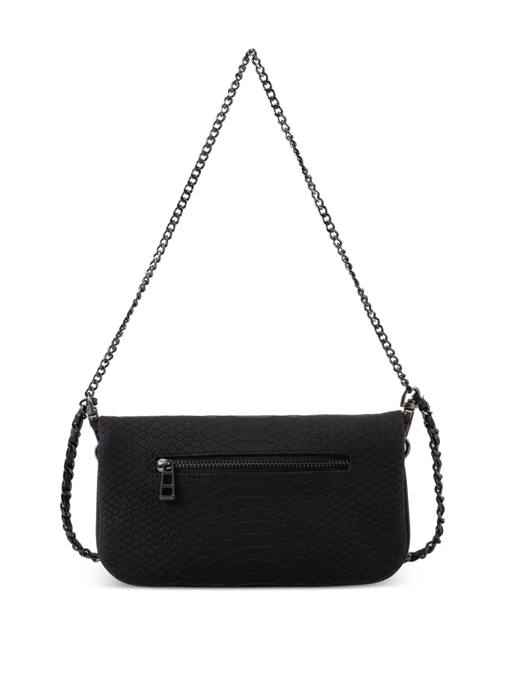 Zadig&Voltaire Crossbodytas met slangen-effect en ketting Zwart