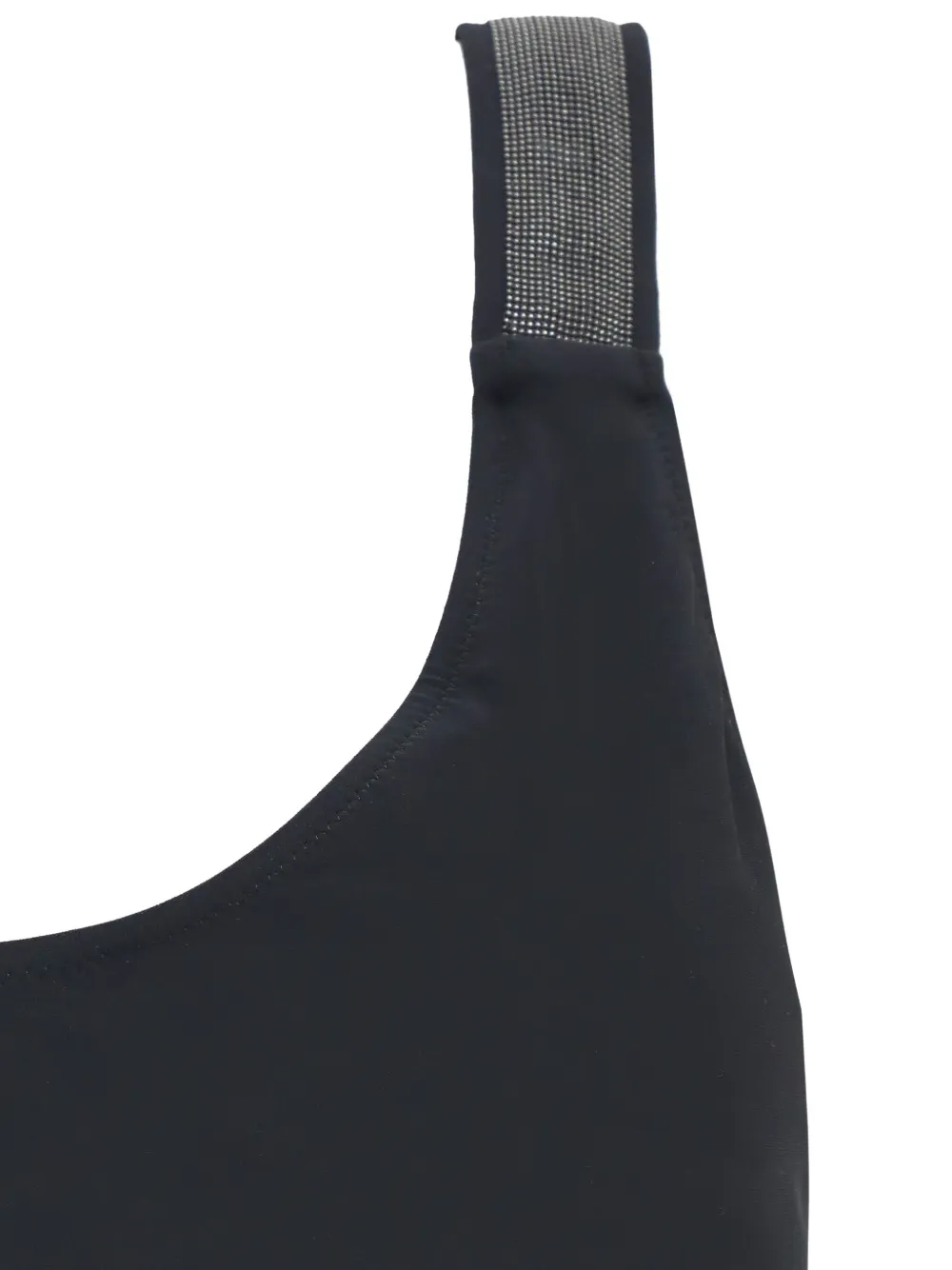 Brunello Cucinelli scoop-neckline embellished one piece Zwart