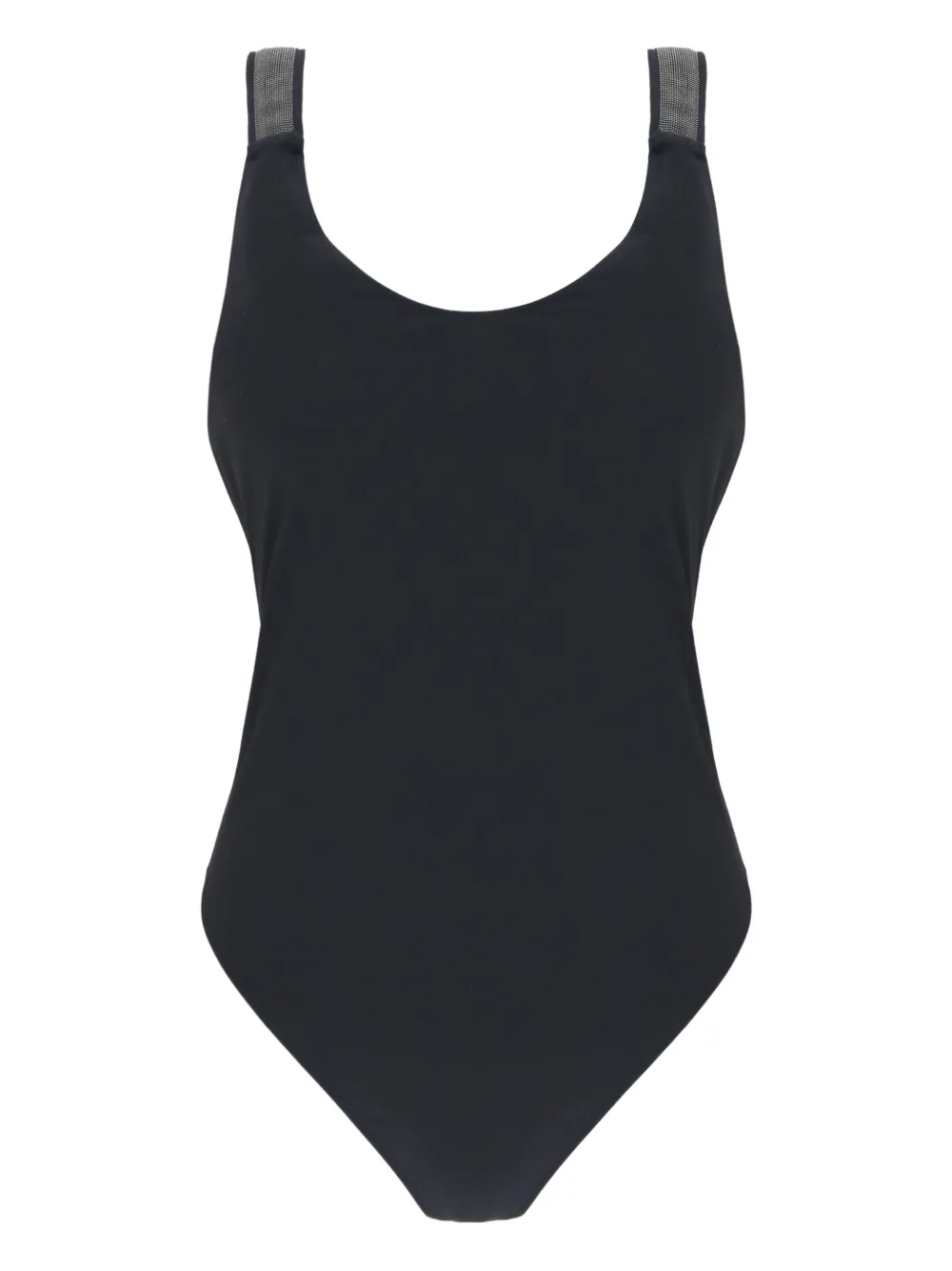 Brunello Cucinelli scoop-neckline embellished one piece Zwart