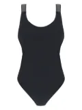 Brunello Cucinelli scoop-neckline embellished one piece - Black