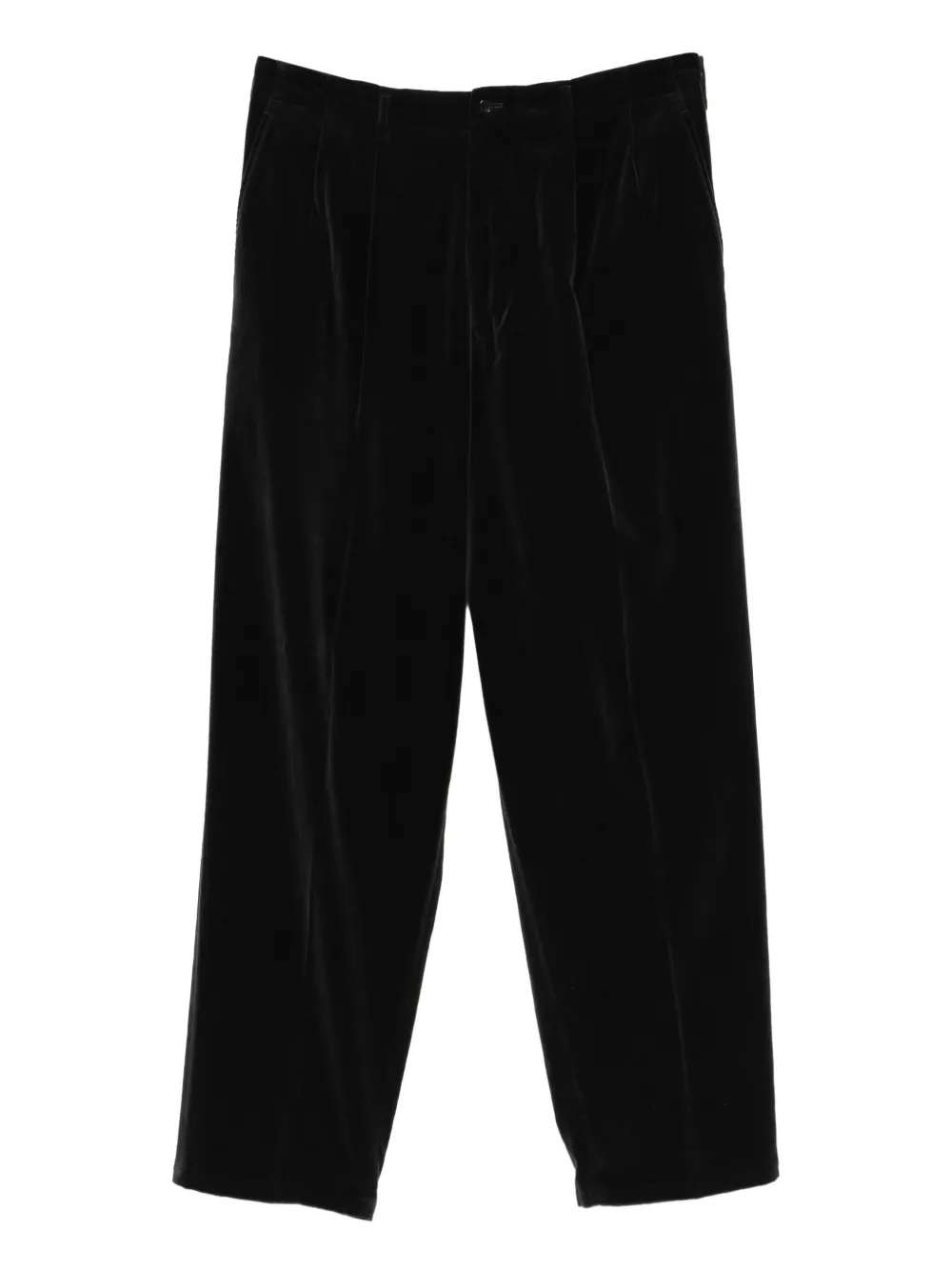 Yohji Yamamoto Pre-Owned 1990s pleated velvet trousers | Grey | Image 1