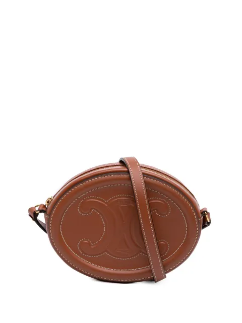 Céline Pre-Owned 2021 Small Calfskin Cuir Triomphe Oval crossbody bag