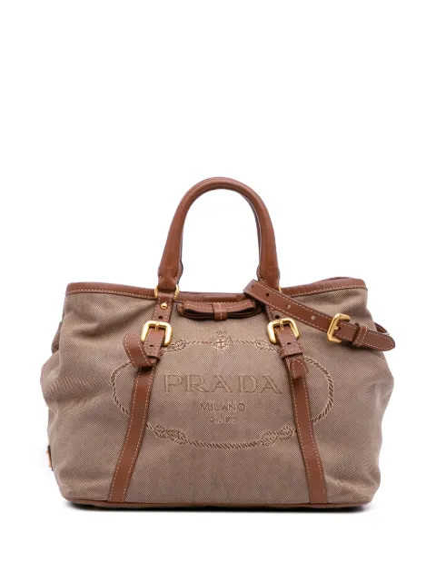 Prada Pre-Owned 2013-2025 Canvas Canapa Logo satchel