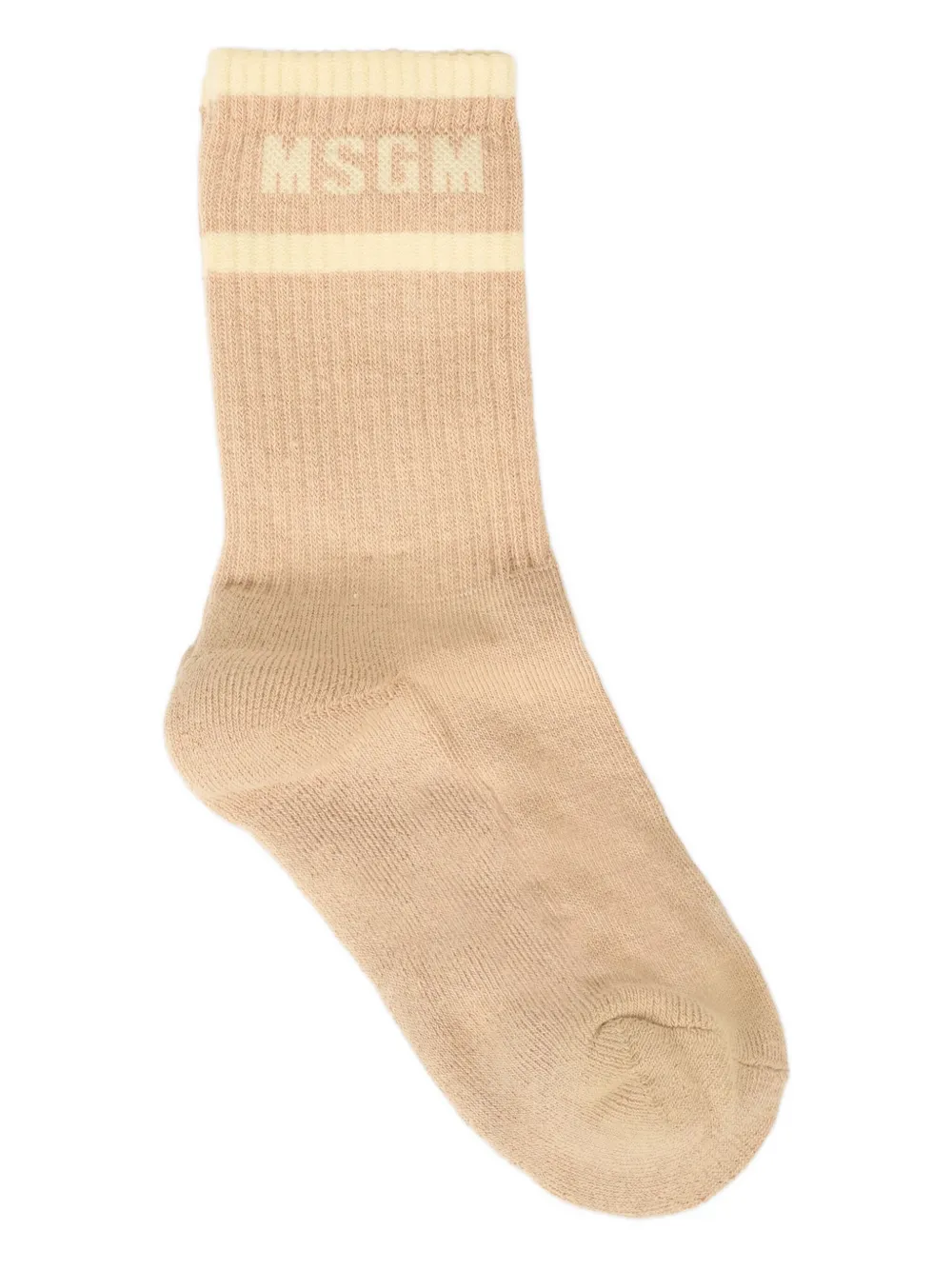 MSGM Kids logo-print cotton socks Beige