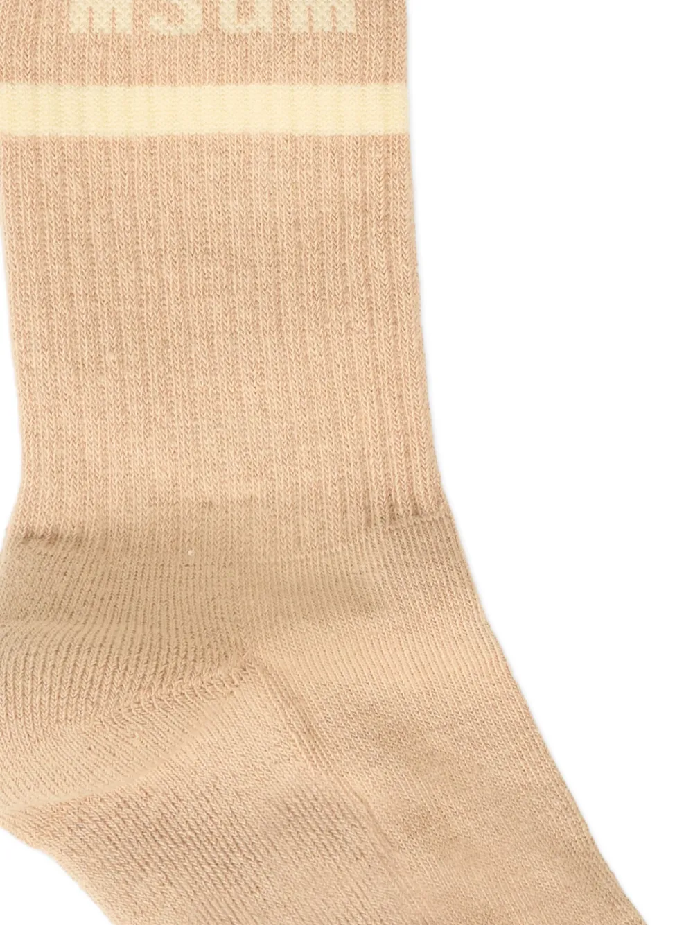 MSGM Kids logo-print cotton socks Beige