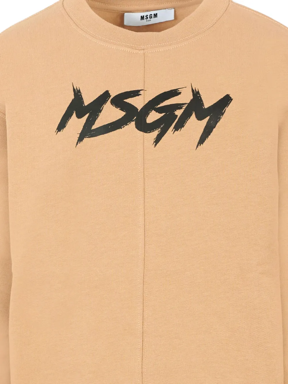 MSGM Kids logo-print crew-neck sweatshirt Beige