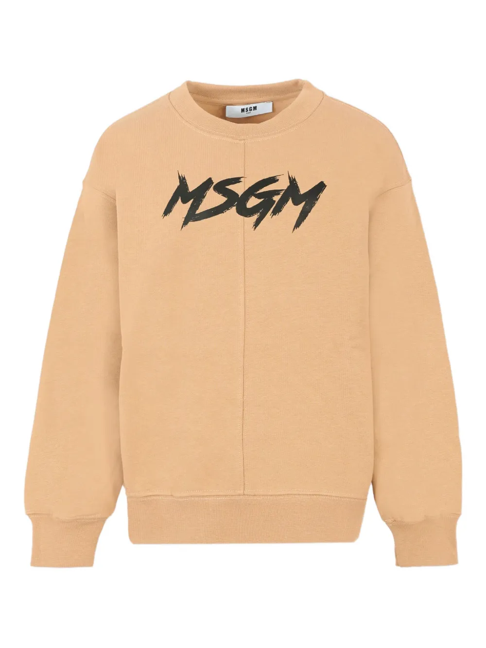 MSGM Kids logo-print crew-neck sweatshirt Beige