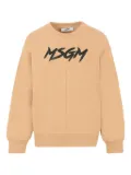 MSGM Kids logo-print crew-neck sweatshirt - Neutrals