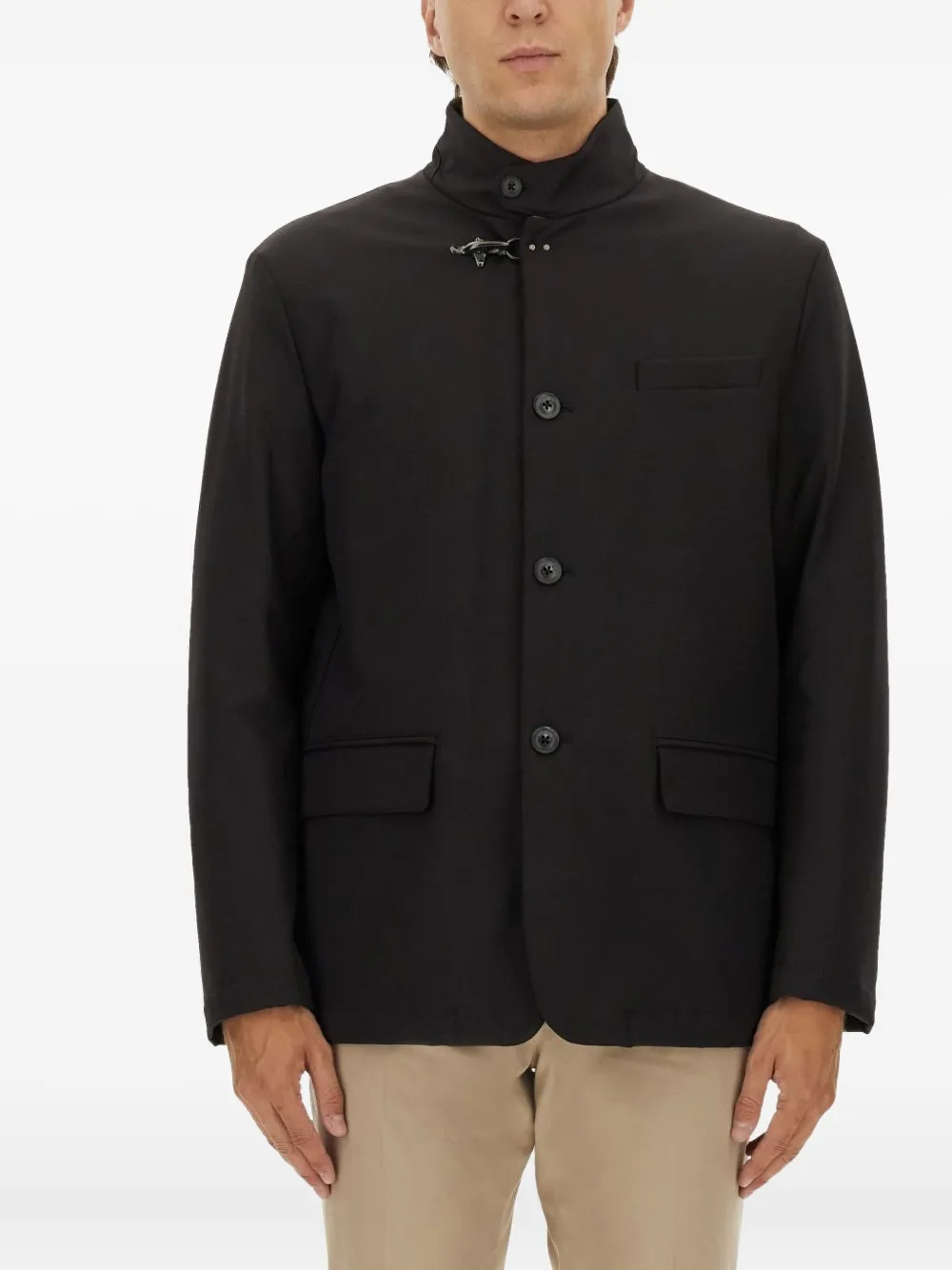 Fay flap-pocket buttoned jacket | Black | Image 1