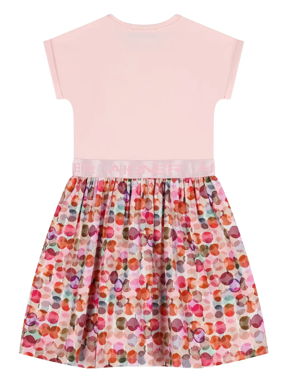 Aigner Kids bow-embellished circle-print dress Roze