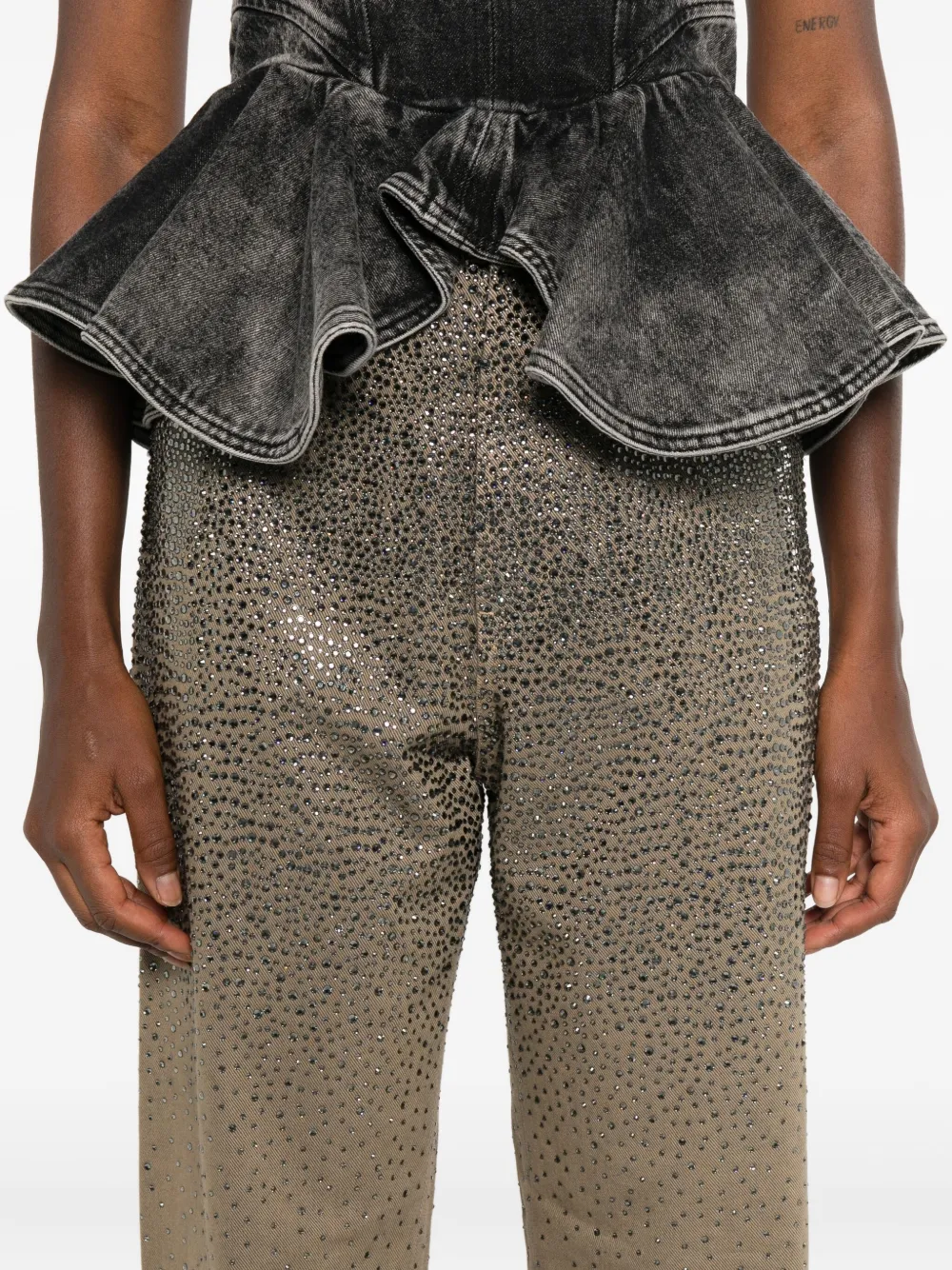 Golden Goose Jeans verfraaid met Swarovski kristallen Beige