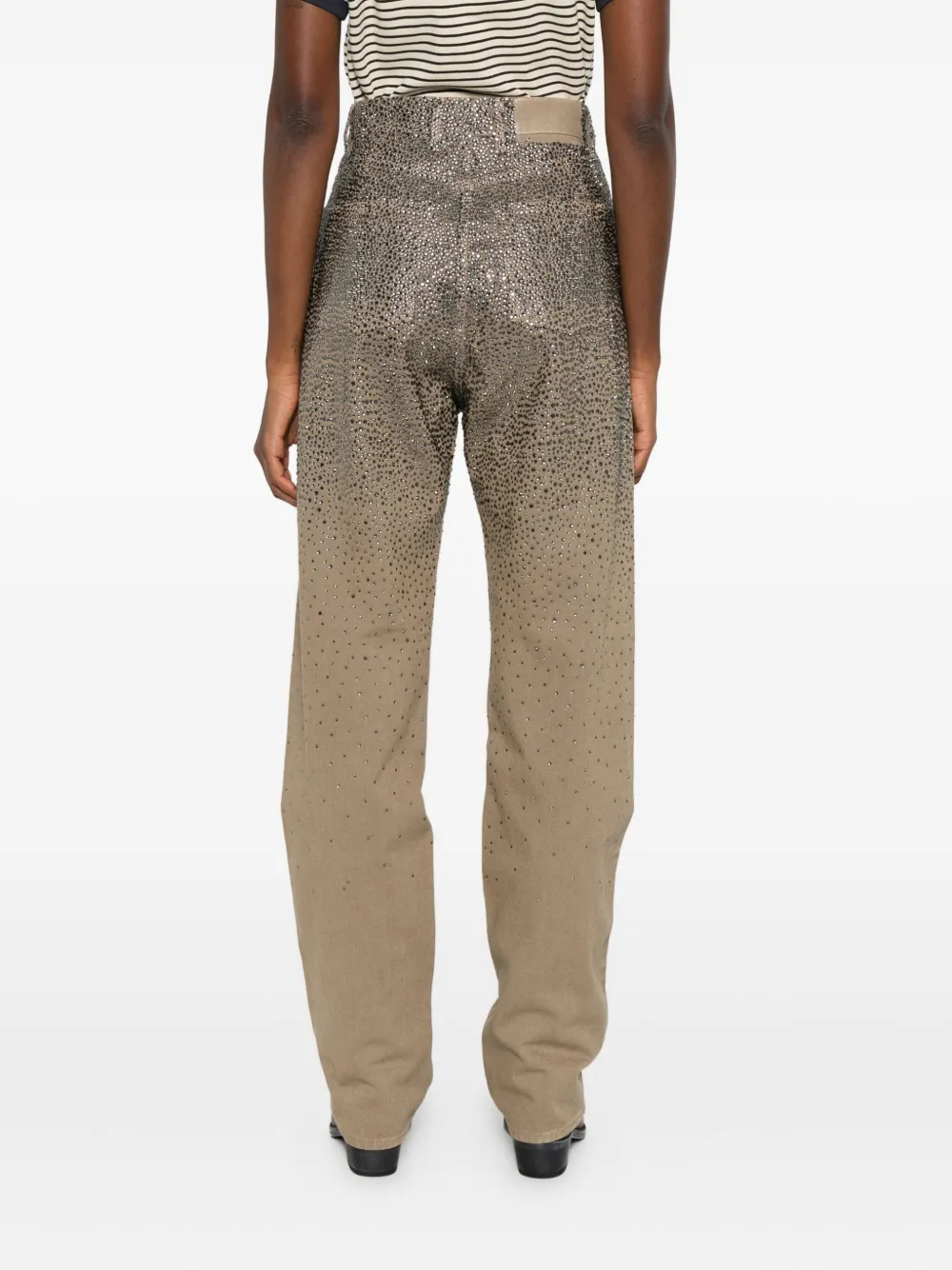 Golden Goose Jeans verfraaid met Swarovski kristallen Beige