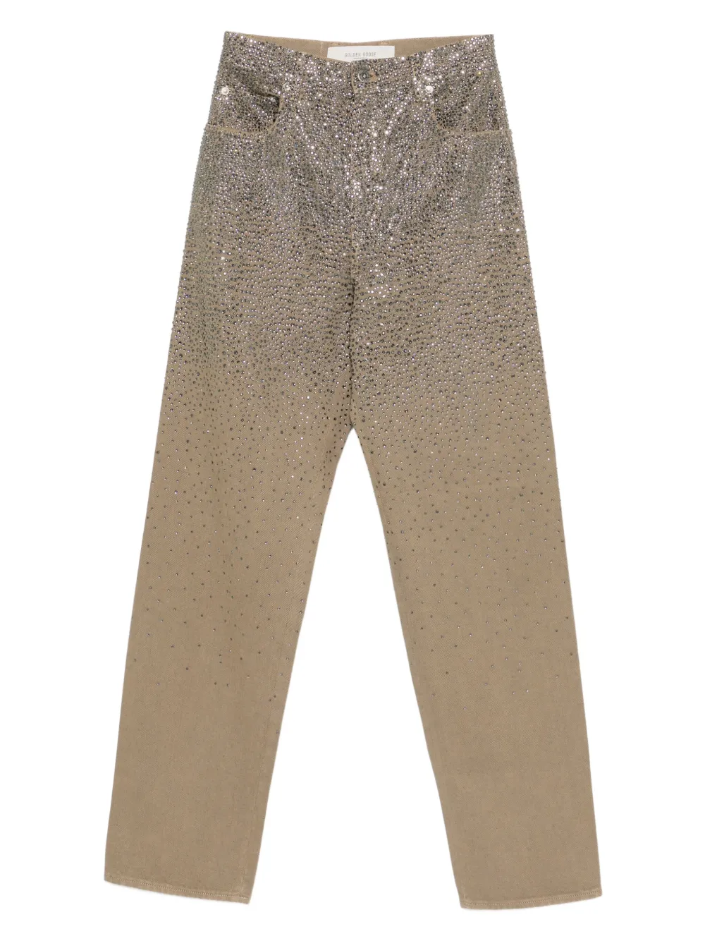 Golden Goose Jeans verfraaid met Swarovski kristallen Beige