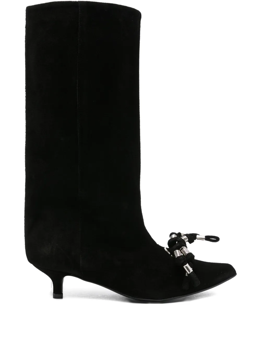 Toga Pulla 45mm knotted-tassel suede boots Black