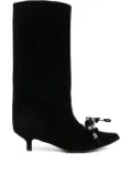 Toga Pulla 45mm knotted-tassel suede boots - Black