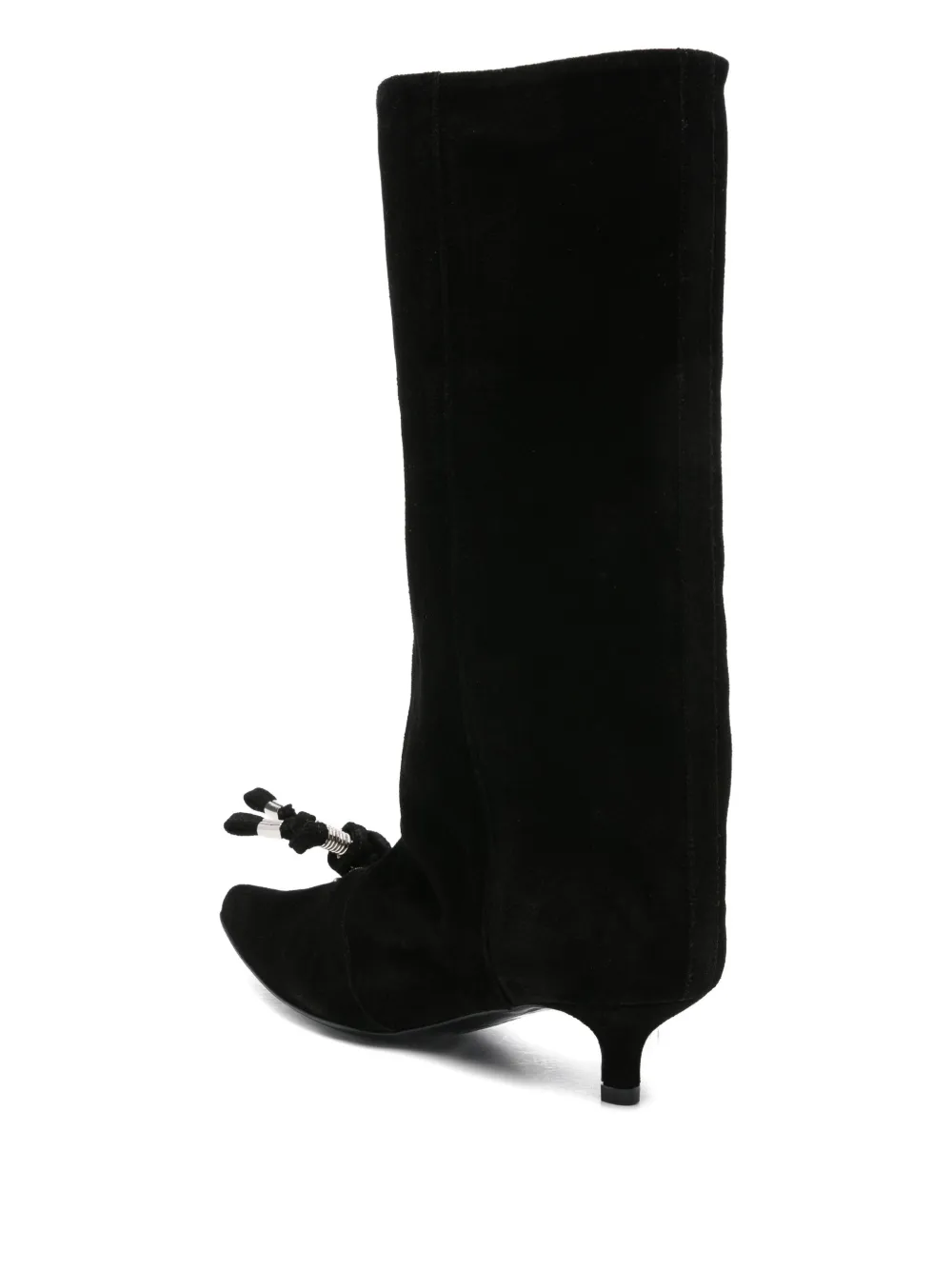 Toga Pulla 45mm knotted-tassel suede boots Black