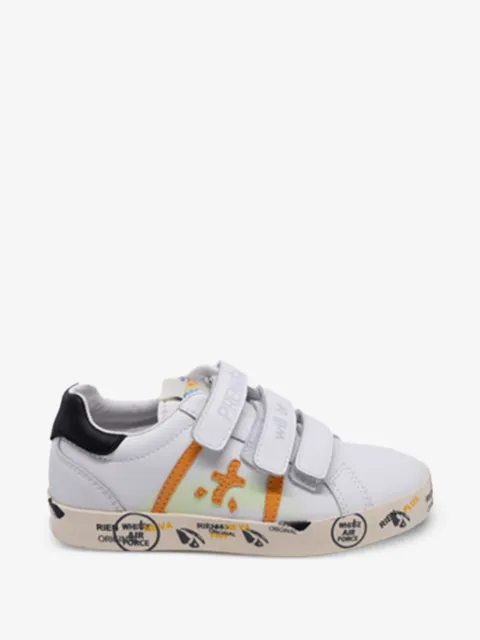Premiata Kids Strap Graphic Sneakers