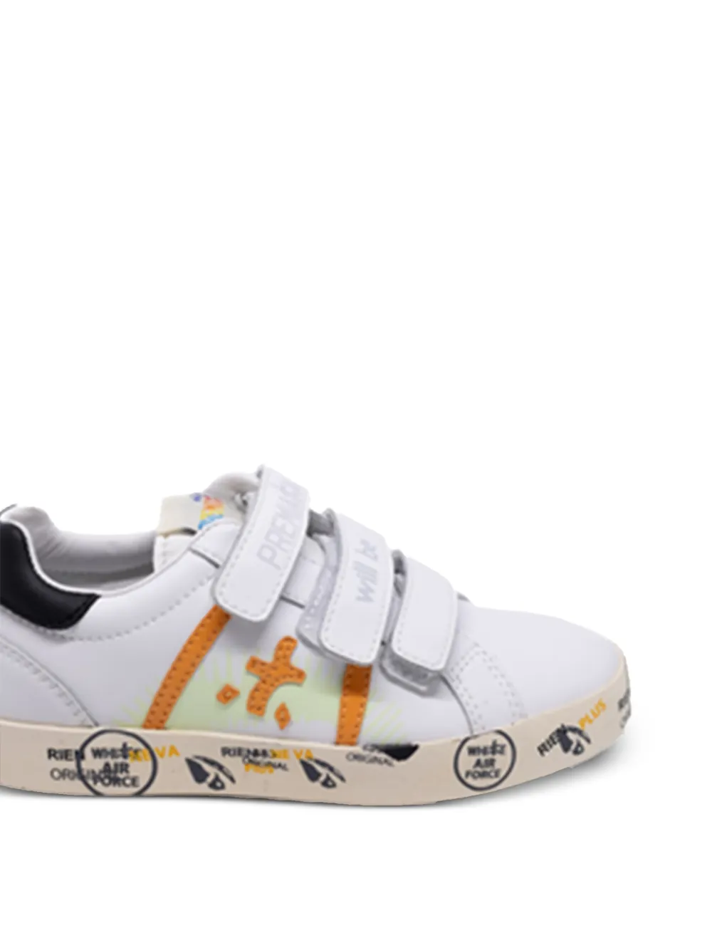 Premiata Kids Grafische sneakers met band Wit