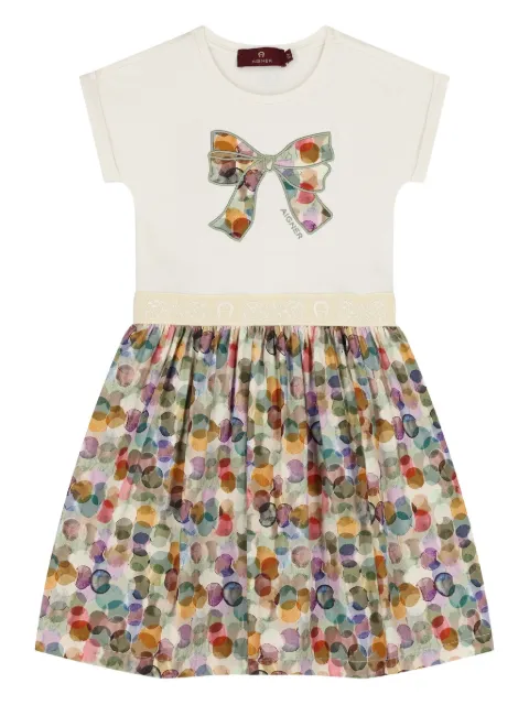 Aigner Kids ribbon-bow print dress