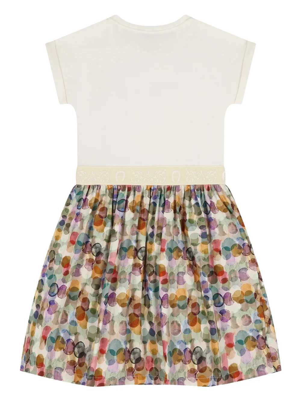 Aigner Kids ribbon-bow print dress Wit