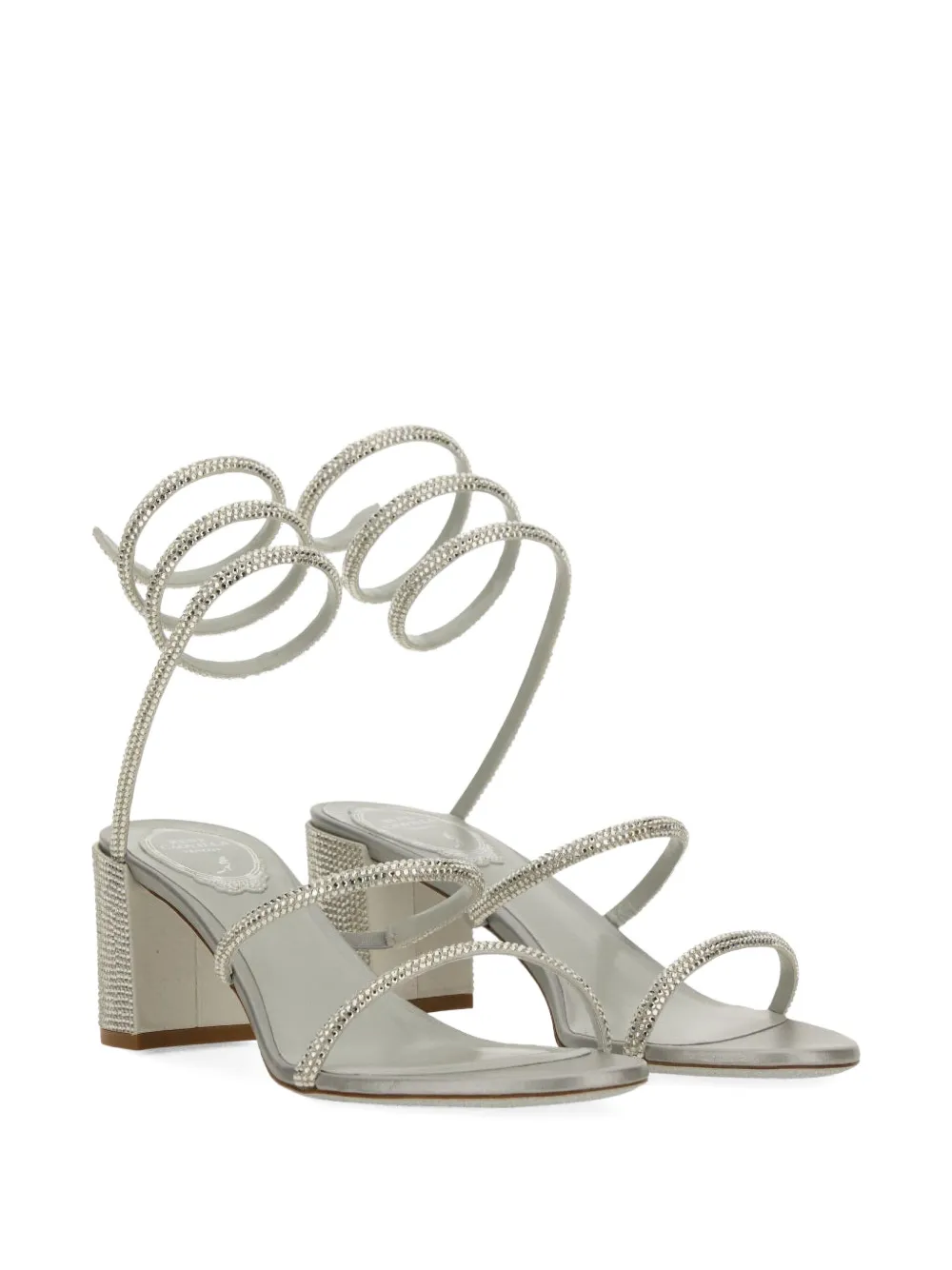 René Caovilla spiral embellished sandals Zilver