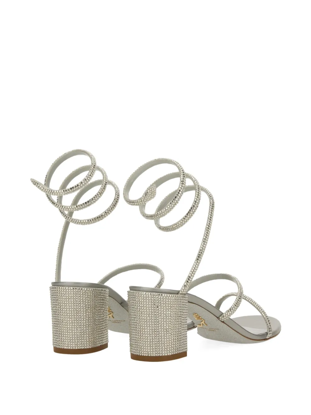 René Caovilla spiral embellished sandals Zilver