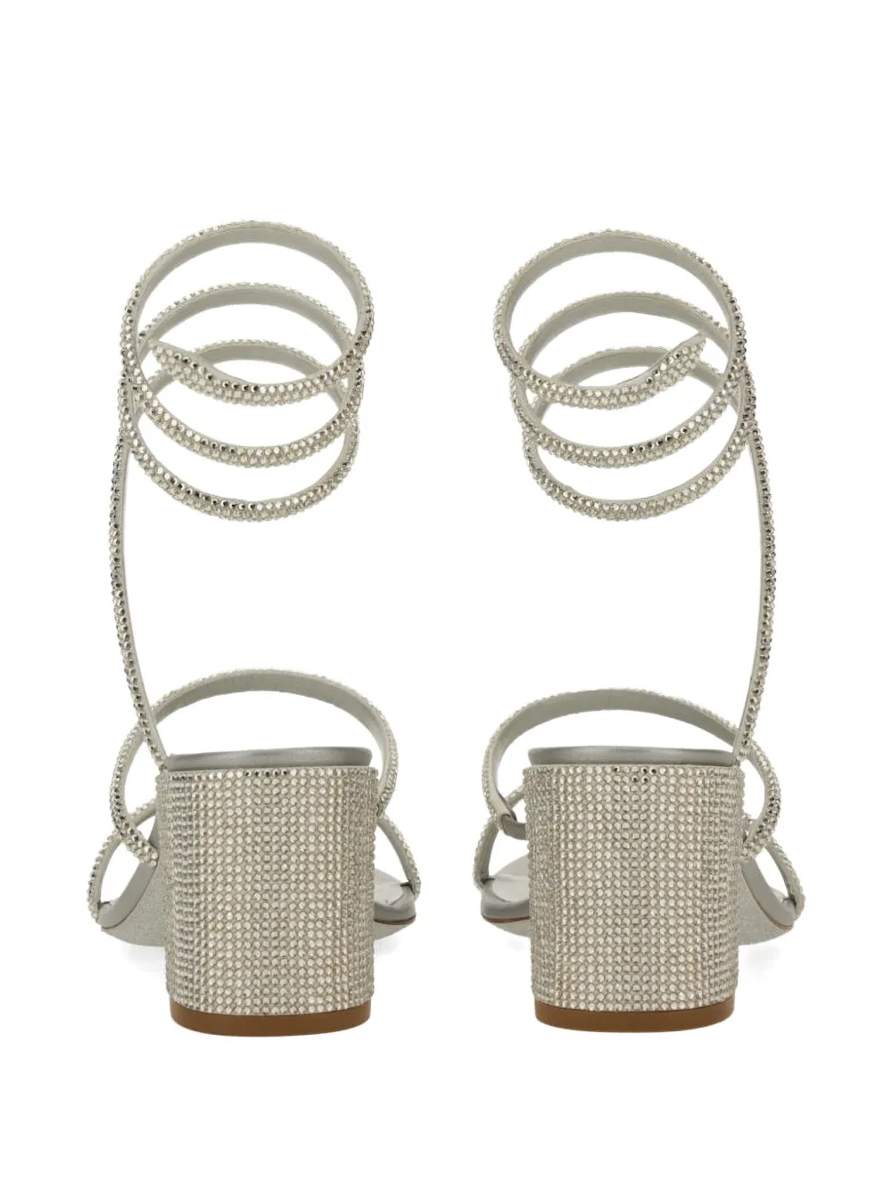 René Caovilla spiral embellished sandals Zilver