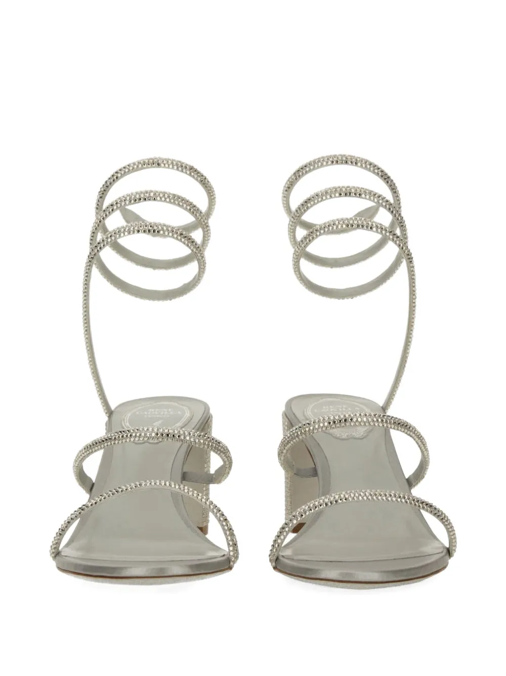 René Caovilla spiral embellished sandals Zilver