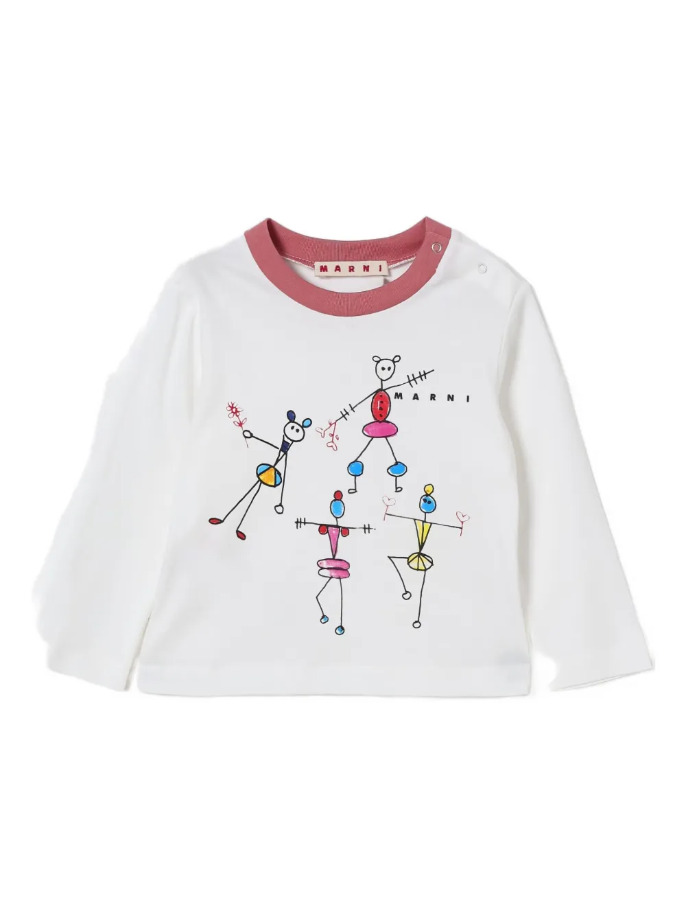 Marni Kids long-sleeve graphic T-shirt - Bianco