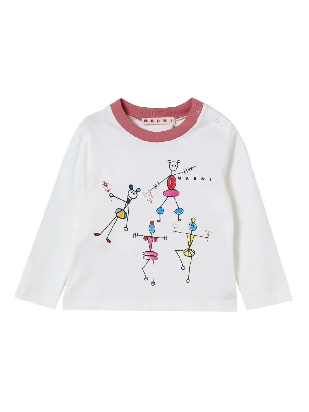 Marni Kids long-sleeve graphic T-shirt - Bianco